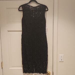 NWT Bisou Bisou Black Lace Midi Dress Women's Size 10